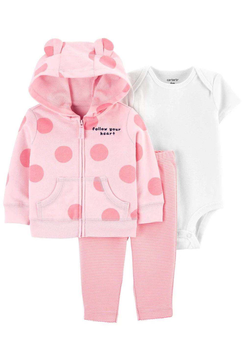 Carter's Set 3 piese Hanorac, body si pantaloni Ursulet roz foto