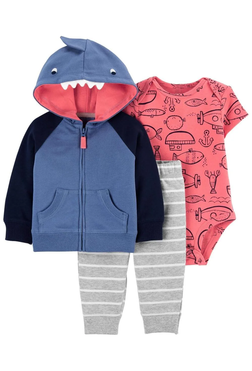 Carter's Set 3 piese Hanorac, pantaloni si body Rechin foto