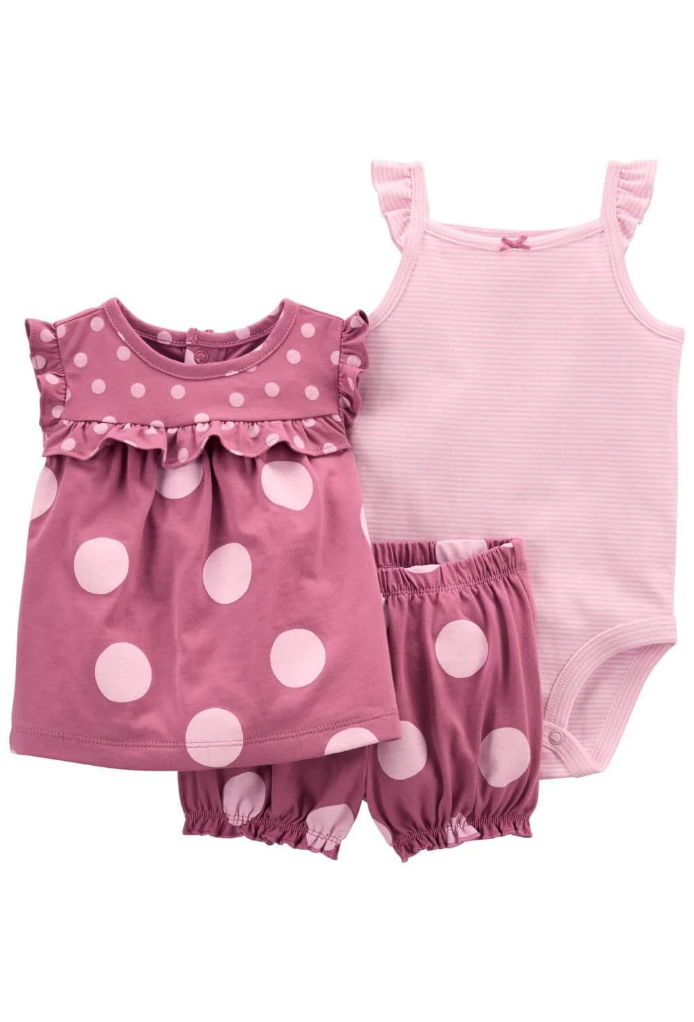 Carter's Set 3 piese Tricou, body si pantaloni scurti Buline foto