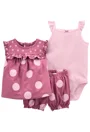 Carter's Set 3 piese Tricou, body si pantaloni scurti Buline foto