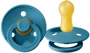 Suzeta rotunda BIBS Dark Teal din latex (6-18 luni) foto