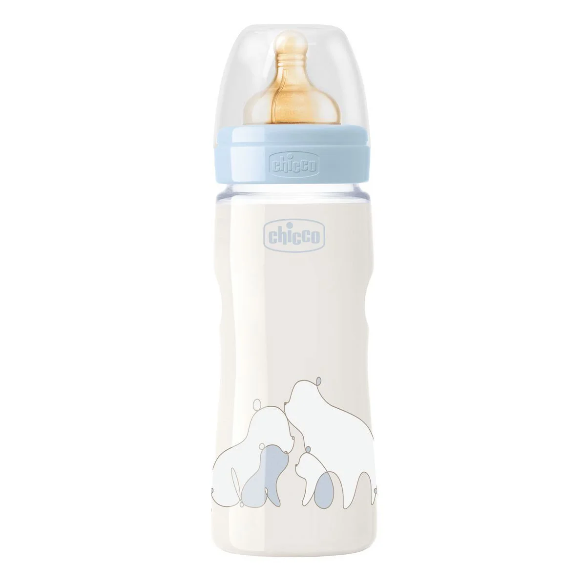 Biberon din plastic Chicco Original Touch Boy cu tetina din latex (4+ luni), 330 ml foto