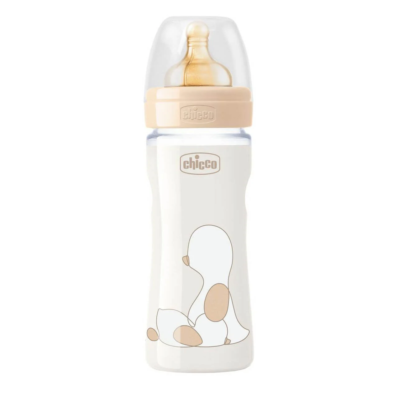 Бутылочка пластиковая Chicco Original Touch с латексной соской (4+ мес.), 330 мл