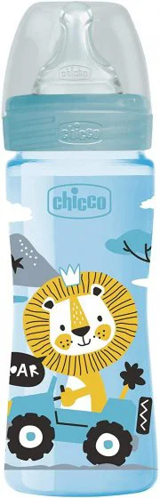 Бутылочка пластиковая Chicco Boy с силиконовой соской, 250 мл