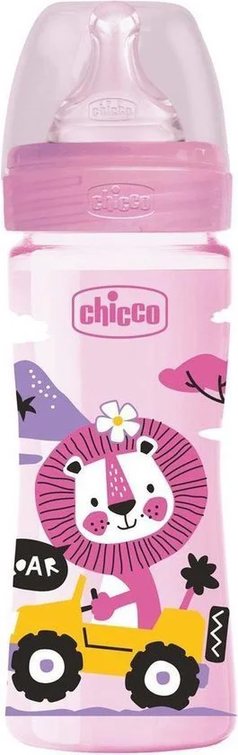 Бутылочка пластиковая Chicco Girl с силиконовой соской, 250 мл
