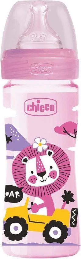 Biberon din plastic Chicco Girl cu tetina din silicon, 250 ml foto