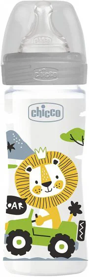 Biberon din plastic Chicco cu tetina din silicon, 250 ml foto