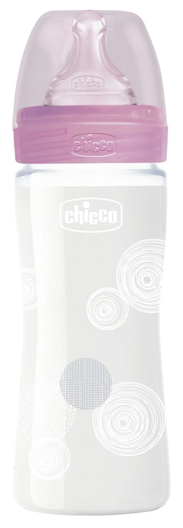 Biberon din sticla Chicco Girl cu tetina din silicon, 240 ml foto
