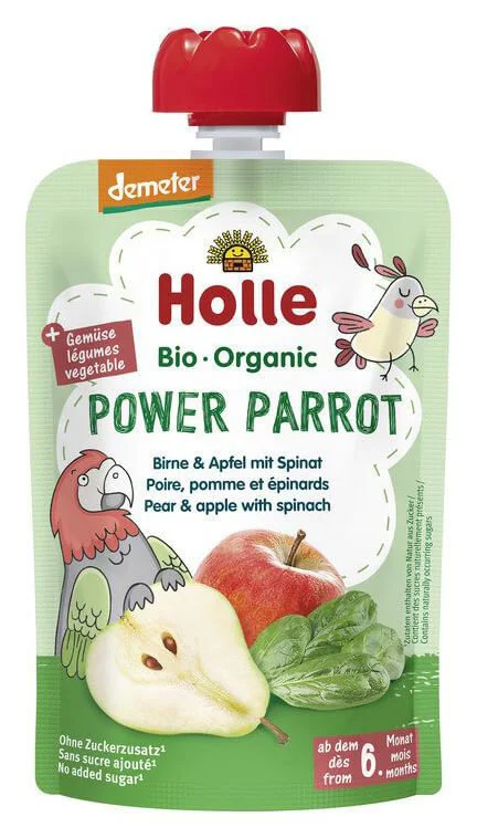 image for Piure Holle Power Parrot de pere, mere si spanac (6+ luni), 100 g foto