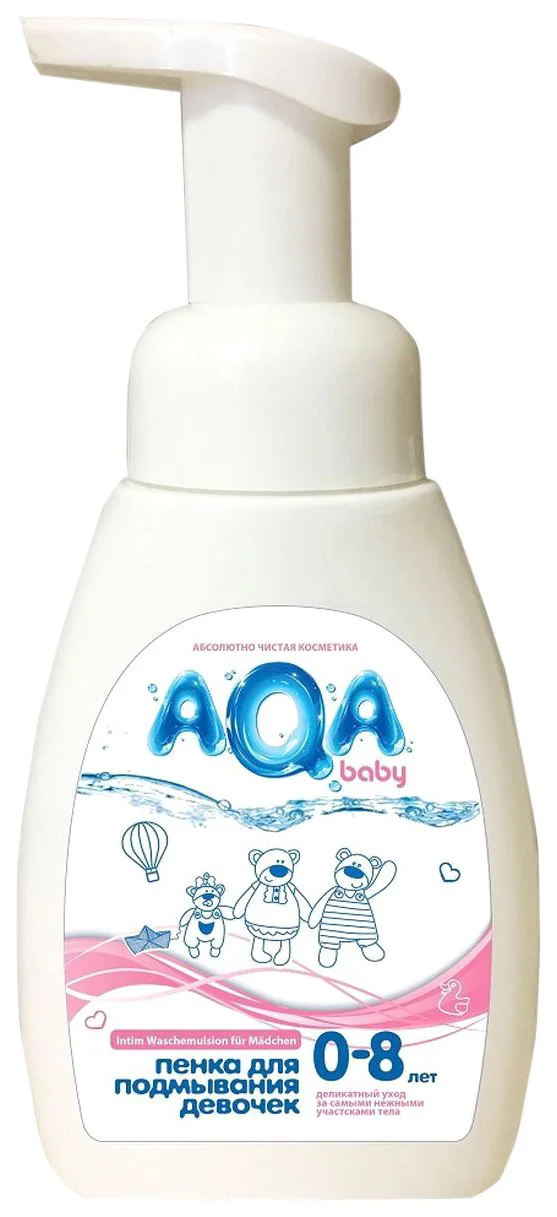 Spuma pentru igiena intima AQA Baby pentru fetite (0+ luni), 250 ml