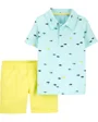 Carter's Set 2 piese Pestisori - tricou polo si pantaloni scurti foto