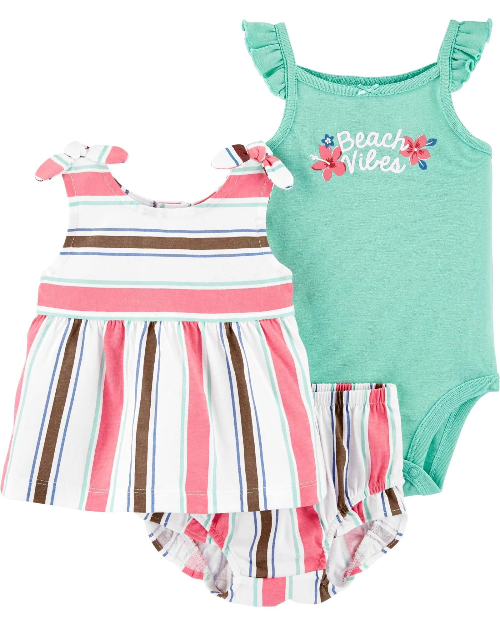 Carter's Set 3 piese Beach - body, top si pantaloni scurti foto