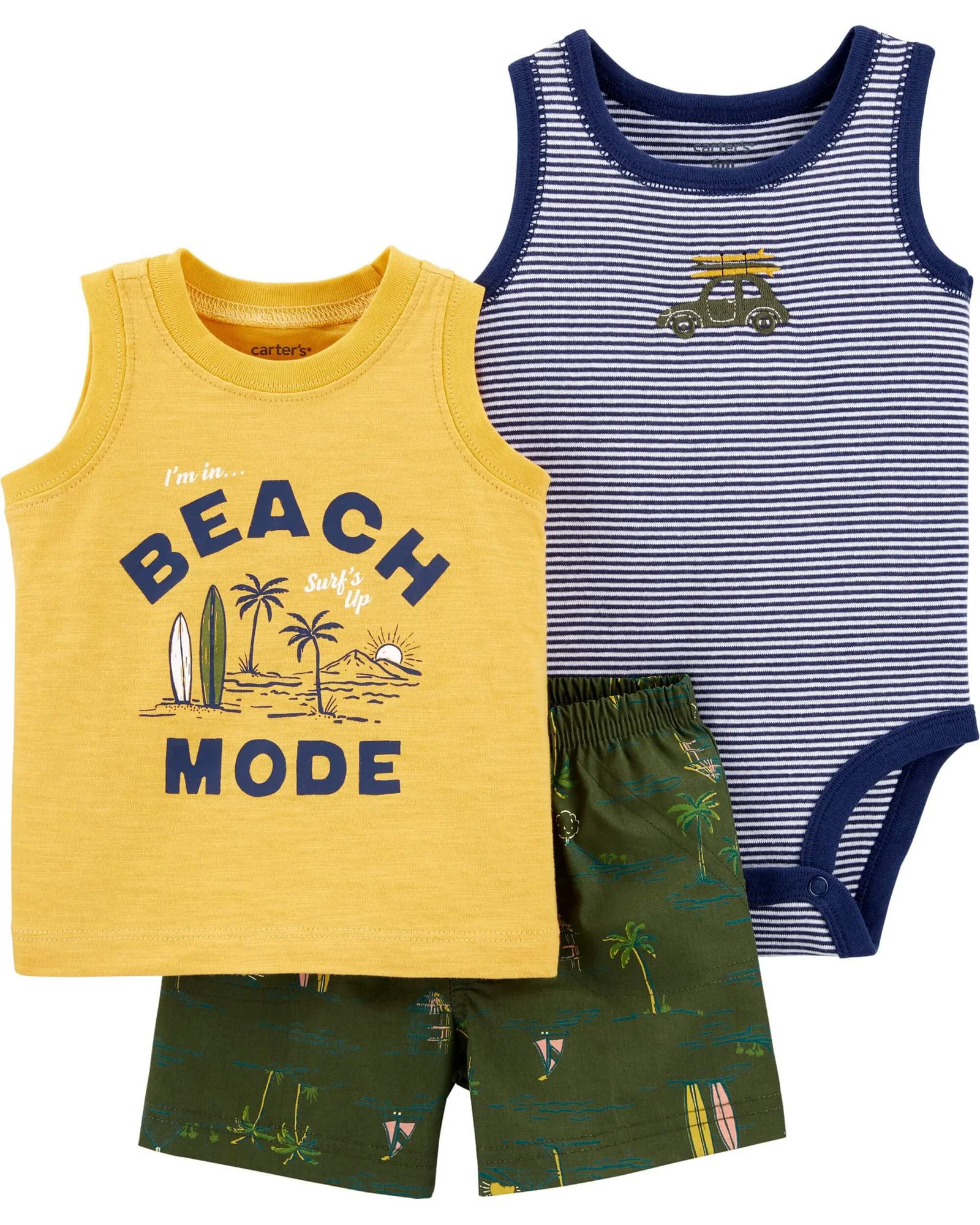 Carter's Set 3 piese Surf - body, maiou si pantaloni scurti foto