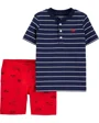 Carter's Set 2 piese Masini Tricou si pantaloni scurti