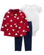 Carter's Set 3 piese Cardigan, pantaloni si body Inimioare foto