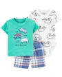 Carter's Set 3 piese Tricou, body si pantaloni scurti Cameleon