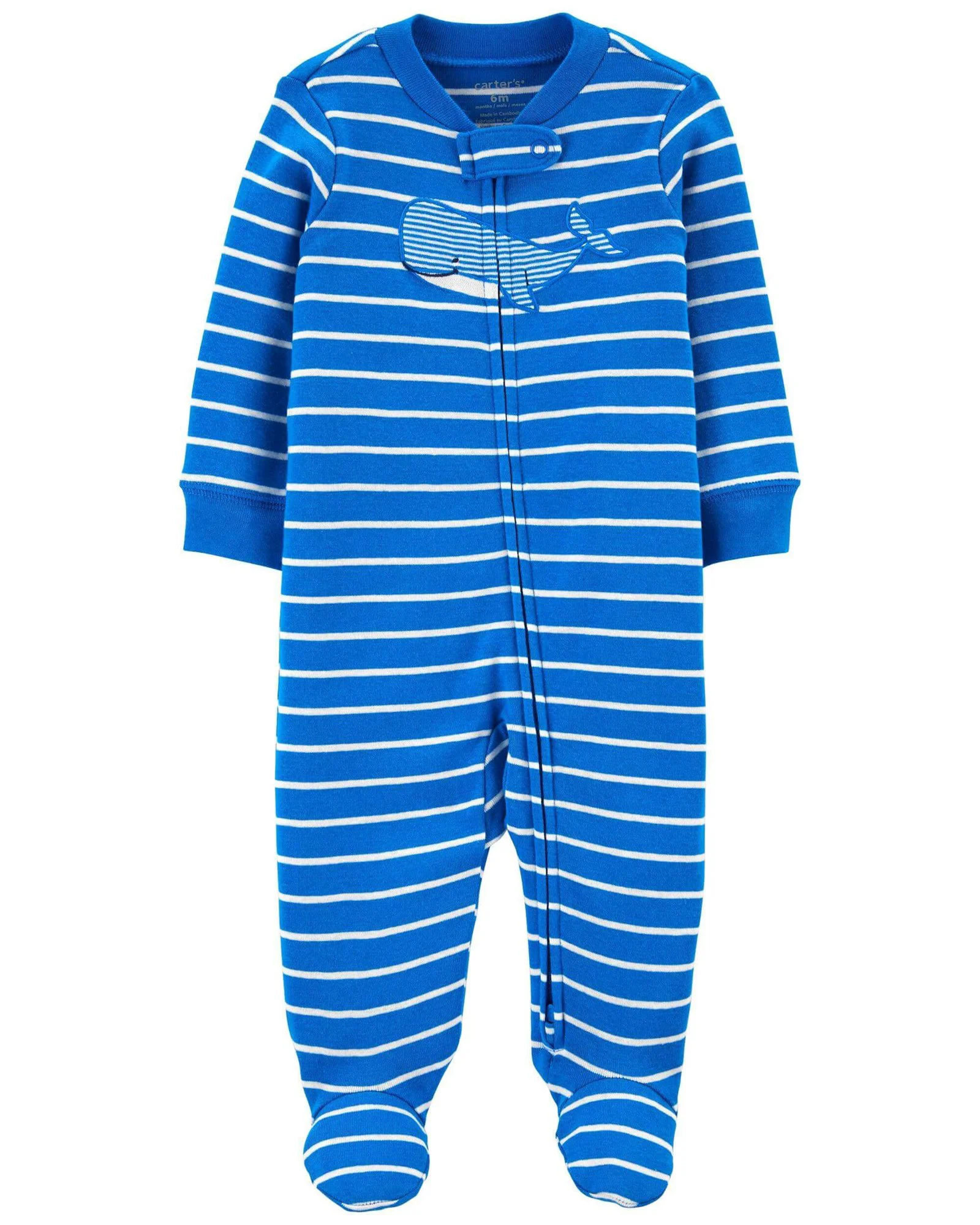 Carter's Pijama albastra cu dungi Balena foto