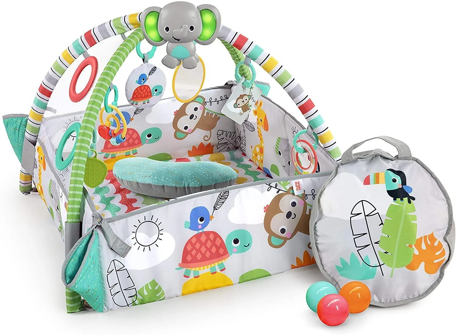 Развивающий коврик Bright Starts 5 в 1 Gym & Ball Pit Totally Tropical