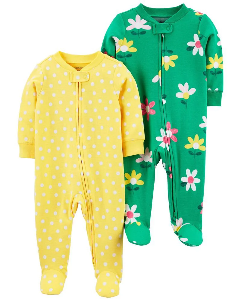 Carter's Set 2 piese Pijamale Flori si buline foto