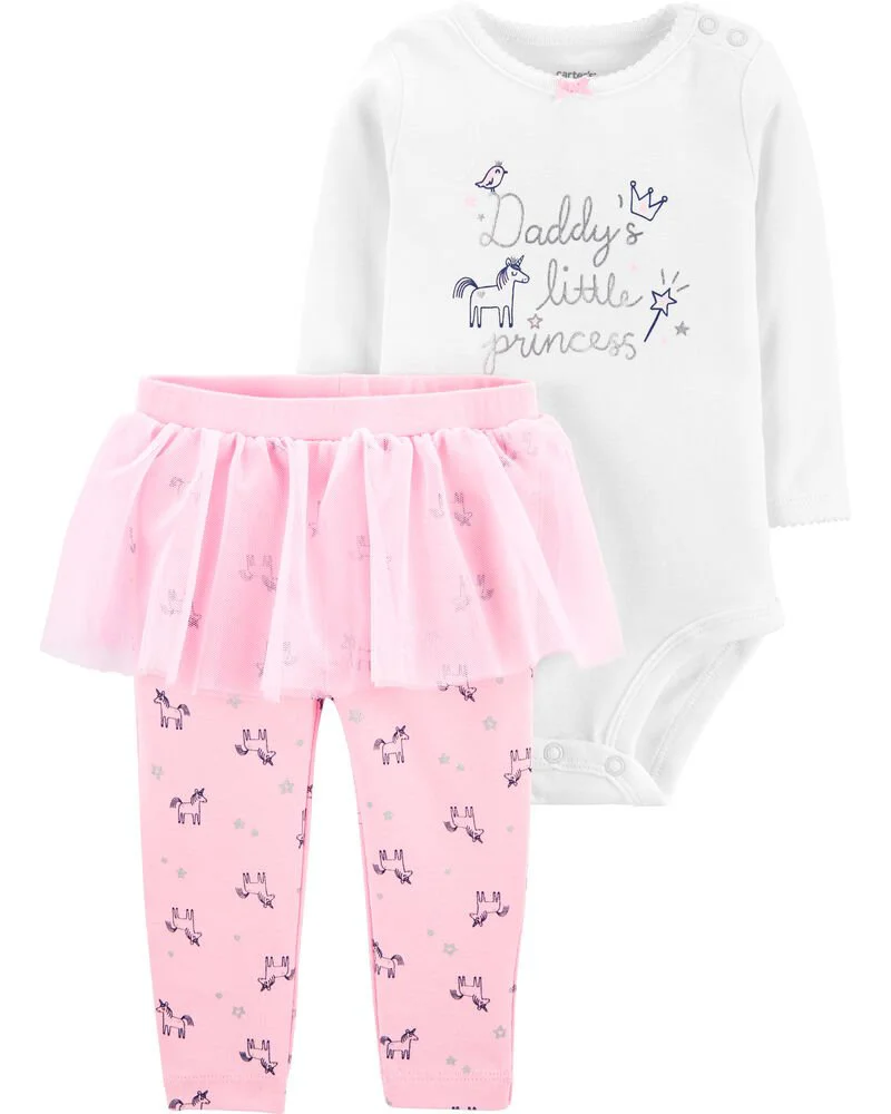 Carter's Set 2 piese body si pantaloni Printesa foto