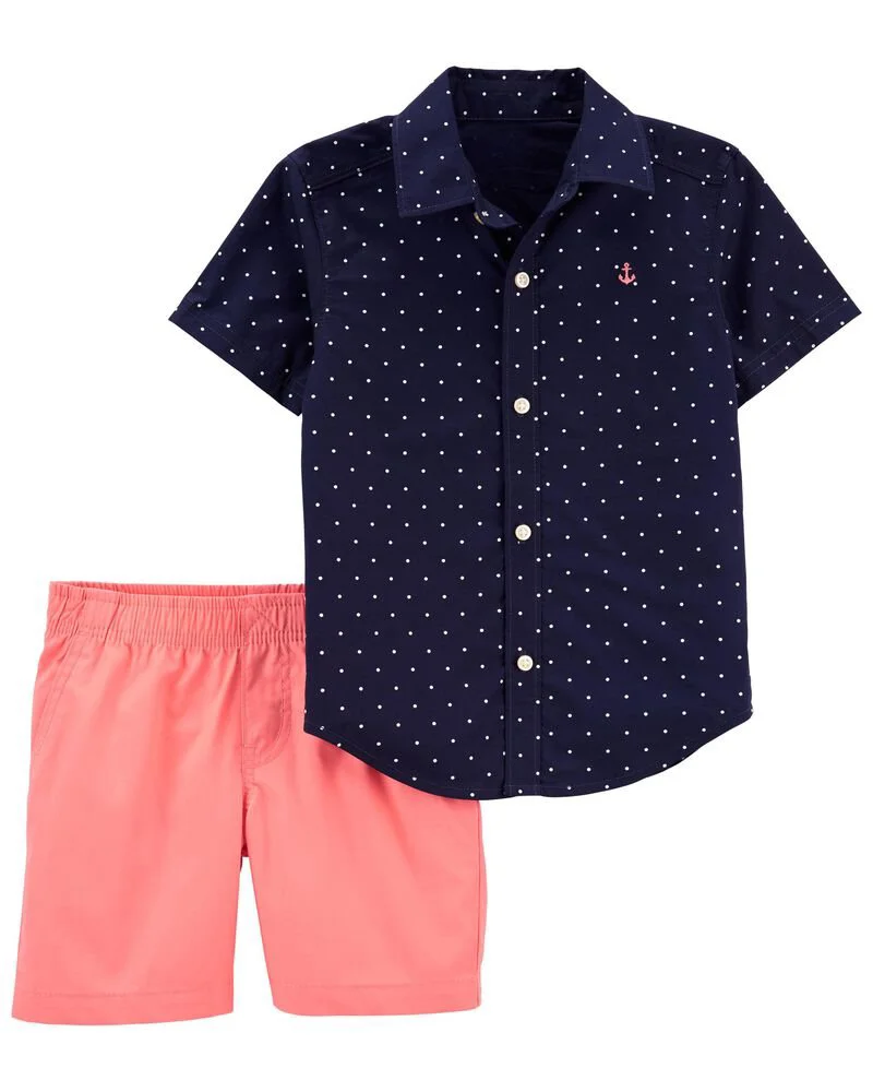 Carter's Set 2 piese Camasa si pantaloni scurti foto