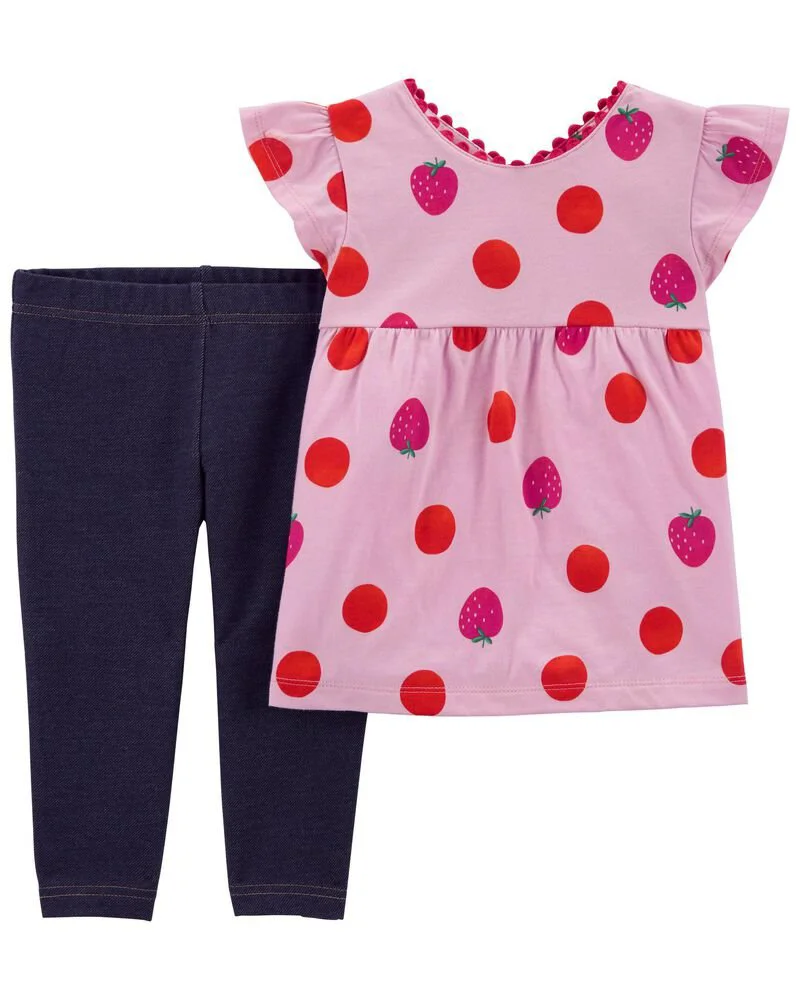 Carter's Set 2 piese Top si pantaloni Capsuni foto