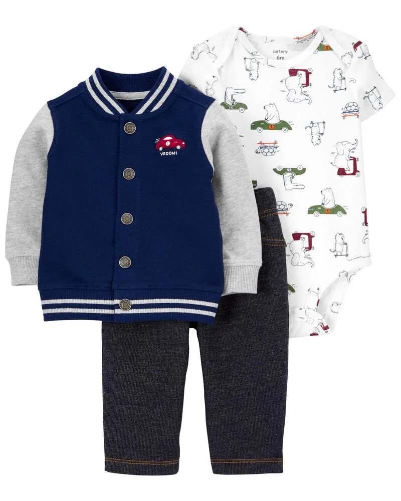Carter's Set 3 piese Hanorac, pantaloni si body Varsity foto
