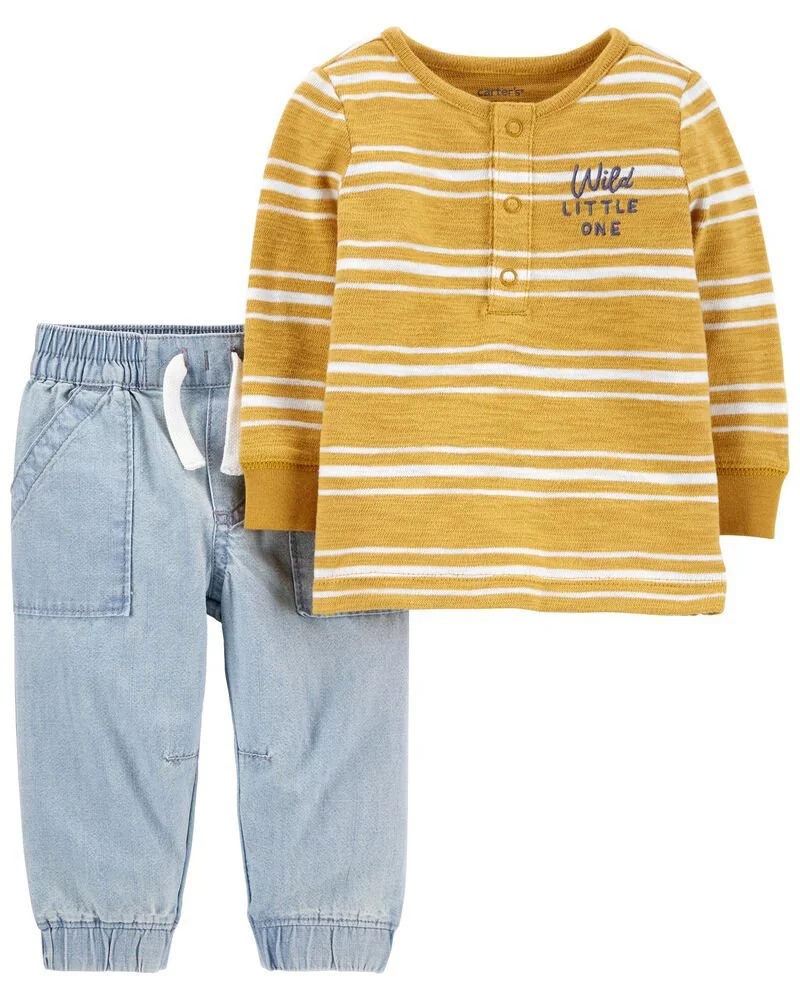 Carter's Set 2 piese Pantaloni si bluza cu dungi foto