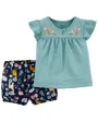 Carter's Set 2 piese Tricou si pantaloni scurti Flamingo foto