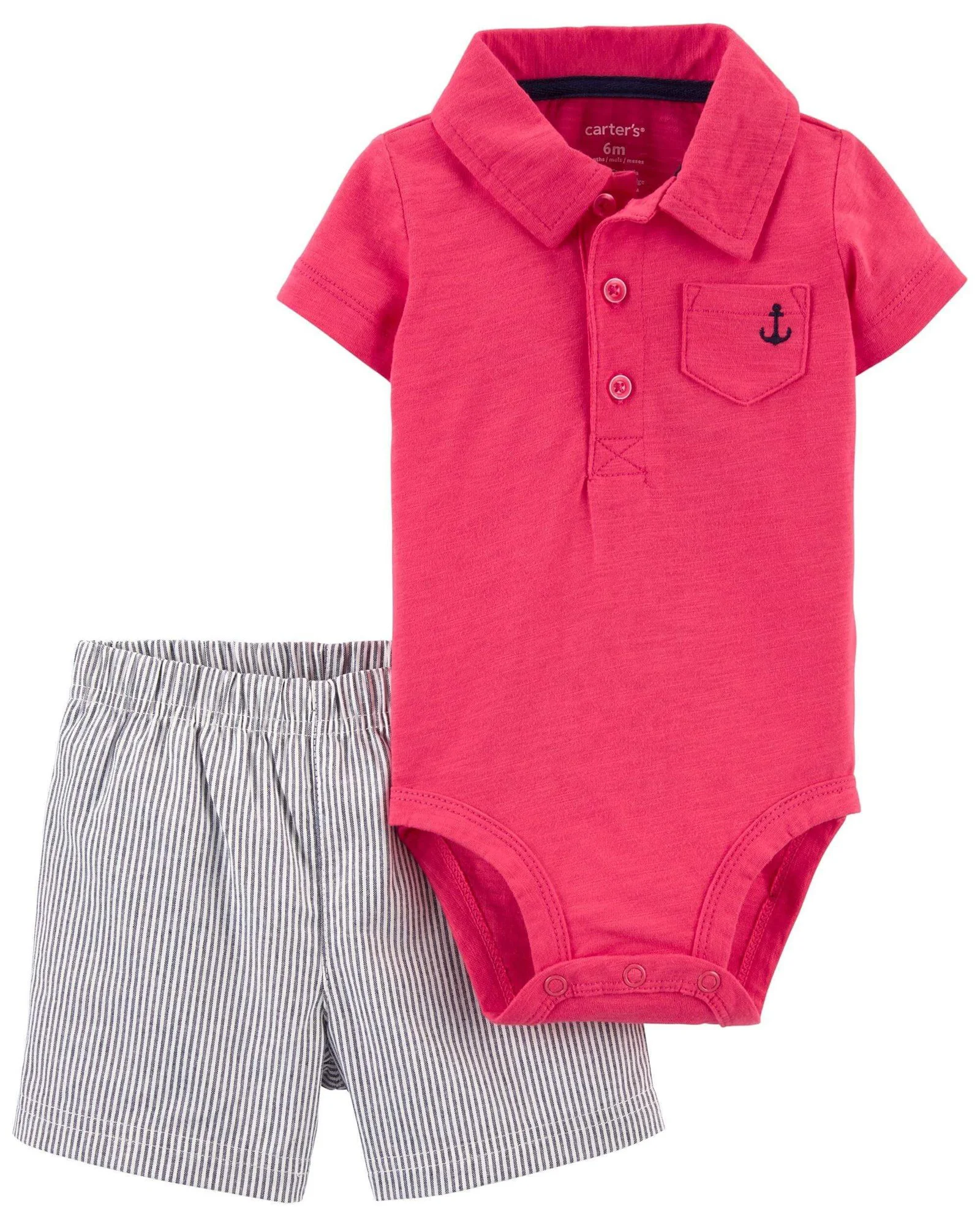 Carter's Set 2 piese Body si pantaloni scurti cu dungi foto