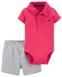 Carter's Set 2 piese Body si pantaloni scurti cu dungi foto