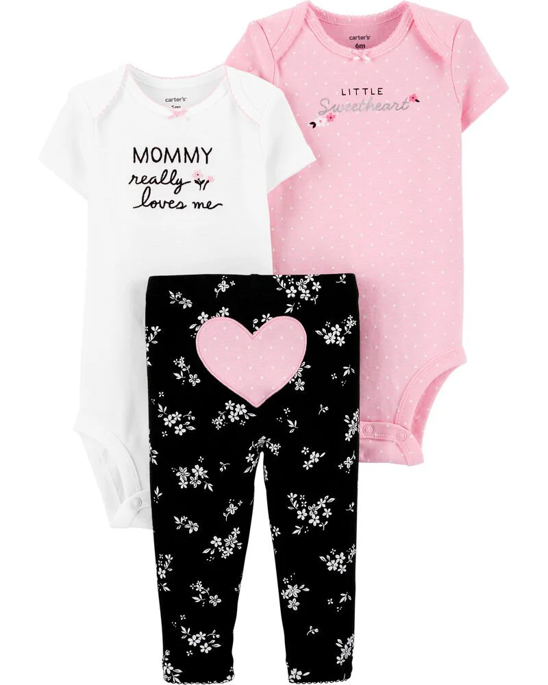 Carter's Set 3 piese Pantaloni si 2 body Inimioara foto