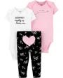 Carter's Set 3 piese Pantaloni si 2 body Inimioara foto