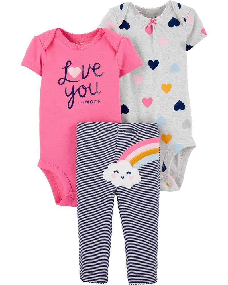 Carter's Set 3 piese Pantaloni si 2 body Curcubeu foto