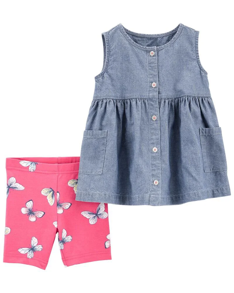 Carter's Set 2 piese Top si pantaloni scurti Fluturi foto