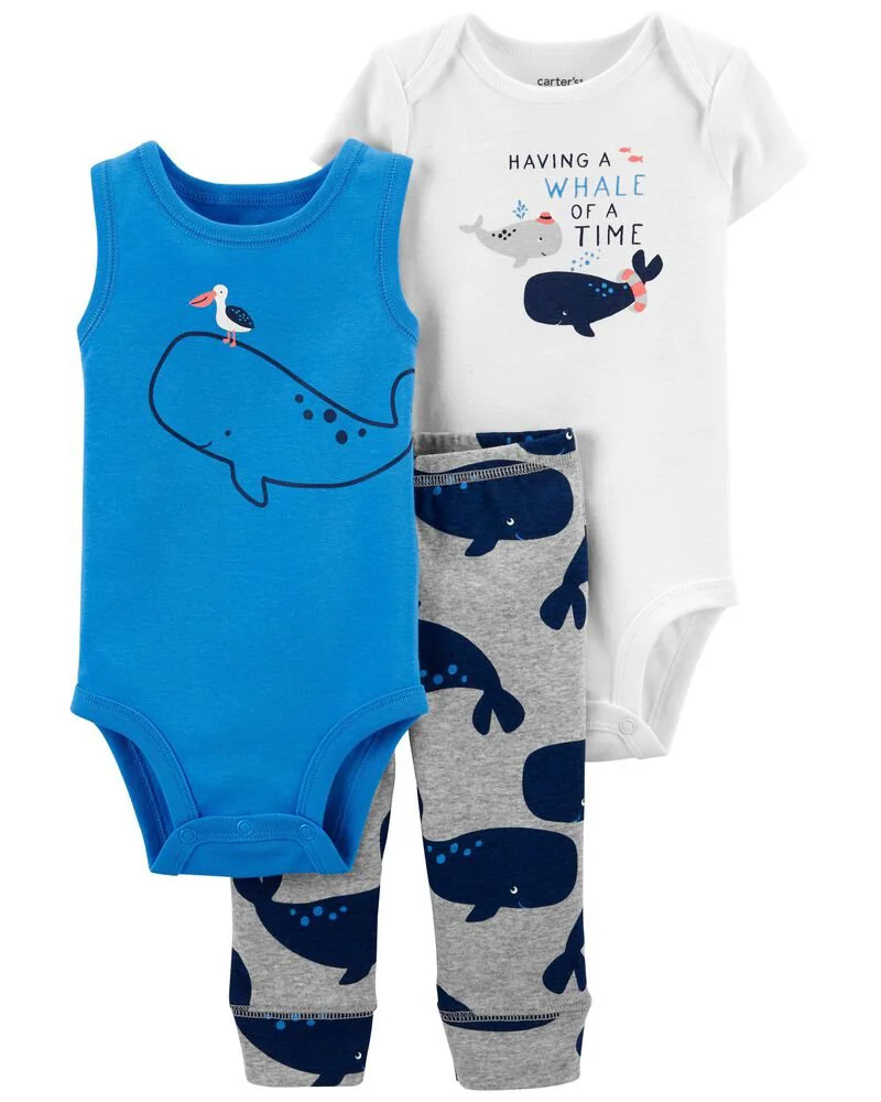 Carter's Set 3 piese Pantaloni si 2 body Balena foto