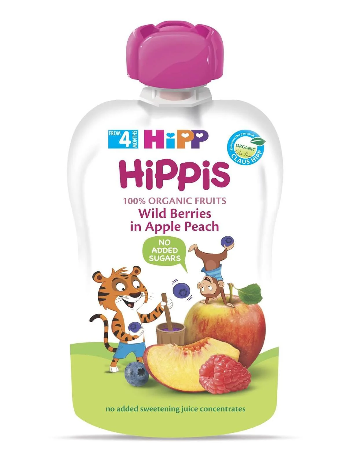 image for Piure HiPPiS de mere, piersici si fructe de padure (4+ luni), 100 g foto