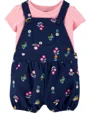 Carter's Set 2 piese Flori - tricou si salopeta foto