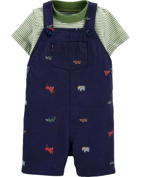 Carter's Set 2 piese Animale - Tricou si salopeta foto
