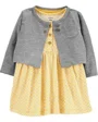 Carter's Set 2 piese Rochita si cardigan gri foto