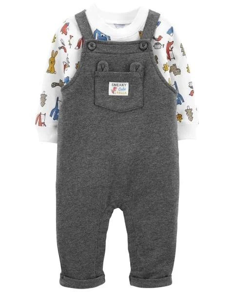 Carter's Set 2 piese Bluza si salopeta Gri foto