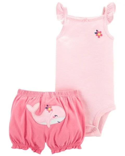 Carter's Set 2 piese Body si pantaloni scurti Balena foto