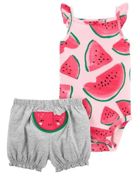 Carter's Set 2 piese Body si pantaloni scurti Pepene rosu foto