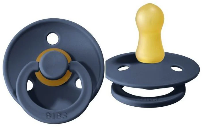 Suzeta rotunda BIBS Steel Blue din latex (6-18 luni) foto
