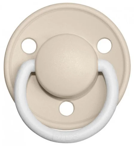 Suzeta rotunda BIBS De Lux Vanilla Night din silicon (0-36 luni) foto