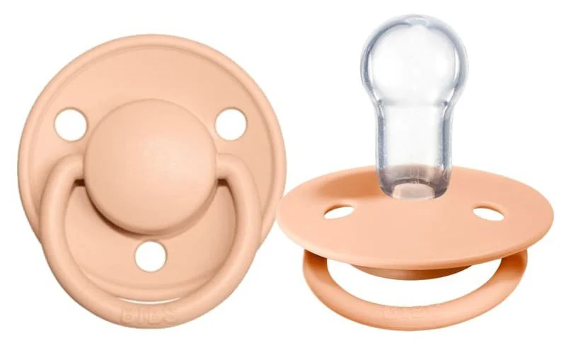 Suzeta rotunda BIBS De Lux Peach Sunset din silicon (0-36 luni) foto
