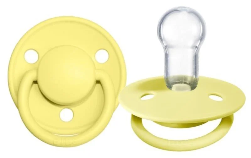 Suzeta rotunda BIBS De Lux Sunshine din silicon (0-36 luni) foto