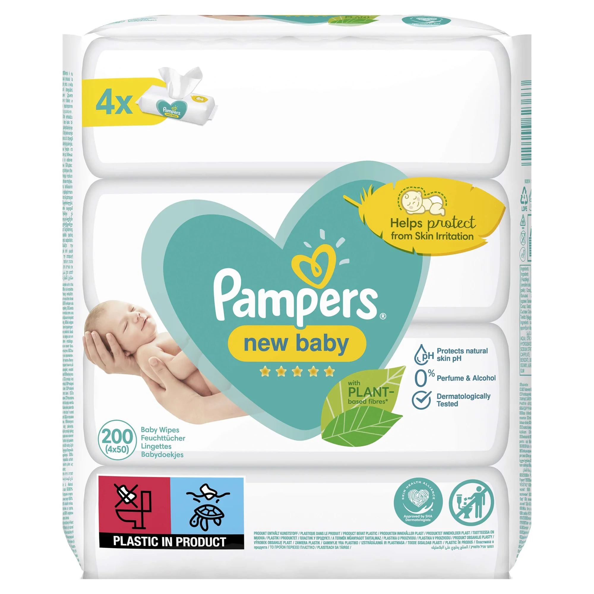Влажные салфетки Pampers New Baby Sensitive, 4x50 шт.