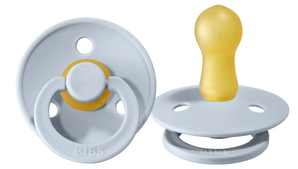 Suzeta rotunda BIBS Baby Blue din latex (18-36 luni) foto