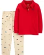 Carter's Set 2 piese Pantaloni si bluza rosie foto